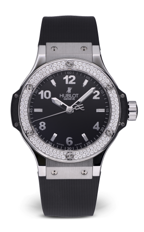 Часы Hublot Big Bang 38 mm Quartz Steel with Diamonds Black Dial 361.SX.1270.RX.1104 (27304)