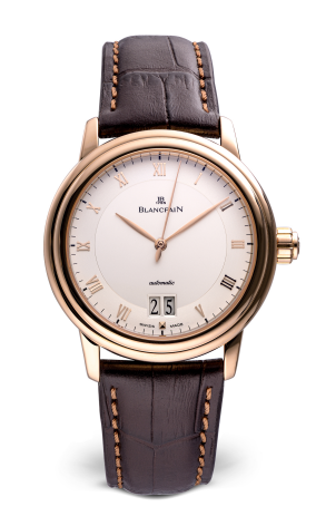 Часы Blancpain Villeret Ultra Slim 38mm Rose Gold Big Date. 6850-3642-55b (28073)