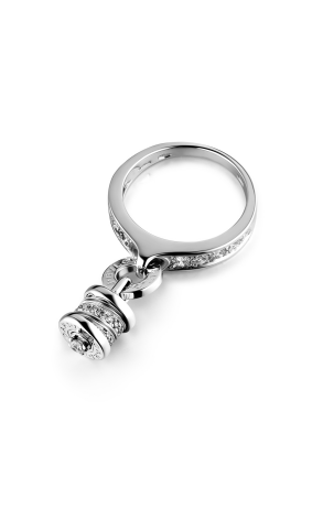 Кольцо Bvlgari B.Zero1 White Gold Diamonds Charm Ring AN853924 (27852)