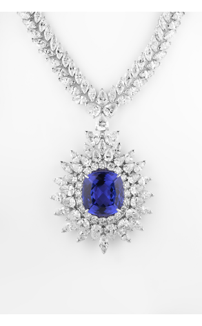 Колье Damas Jewellery Natural Tanzanite 19.21 ct & Diamonds 64.23 ct White Gold Necklace (28010) №2