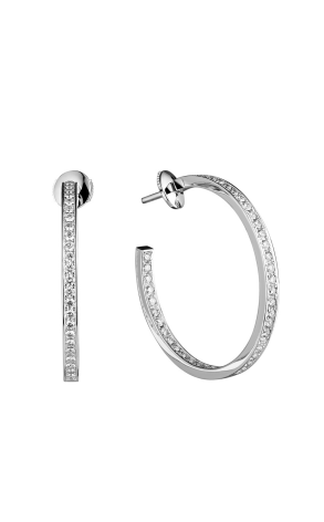 Серьги Cartier White Gold Diamond Hoop Earrings (28097)