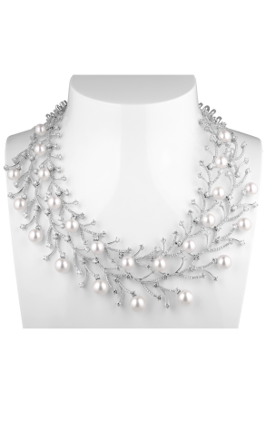 Колье Stefan Hafner White Gold Diamond Pearl Necklace (28416) №2