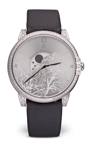 Часы Harry Winston Midnight Moon Phase 18K White Gold & Diamonds 450/UQMP39W (28646)