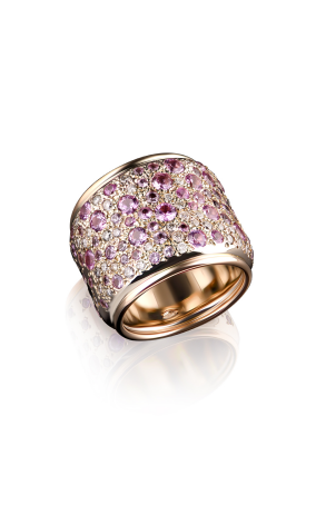 Кольцо Pomellato Sabbia Rose Gold Diamonds and Pink Sapphires Ring (28489)