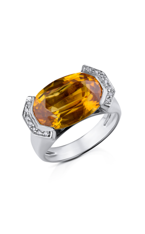 Кольцо  с Природным Сапфиром 9,70 ct. Vivid Orange Yellow/VVS (28684)