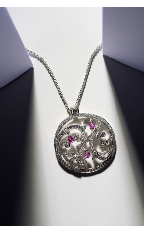 Подвеска Piaget Limelight White Gold Diamonds Pink Sapphires Pendant G33L4300 (30034) №3