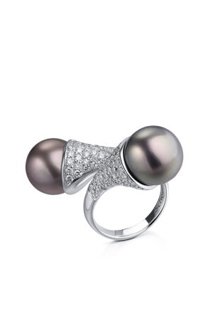 Кольцо Schoeffel Shoeffel Tahitian Pearl White Gold Diamonds Ring (29678)