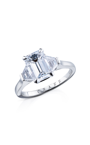 Кольцо GRAFF Platinum White Emerald Cut Diamond Promise Ring 2.42 ct GR (30470)