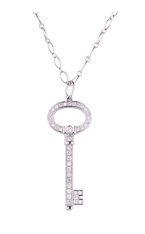 Подвеска Tiffany & Co White Gold and Diamonds Oval Key Pendant (30596)