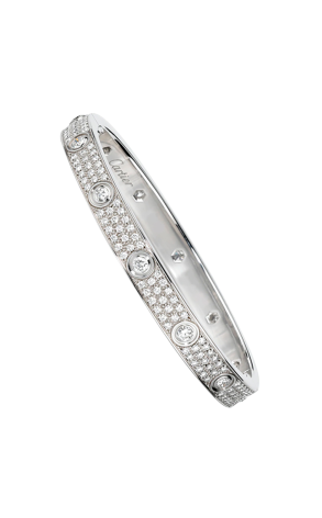 Браслет Cartier Love Diamond-Paved White Gold Bracelet N6033602 (31548)