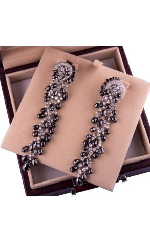Серьги Gaspari White & Black Diamonds Earrings EC4884 B103527 (30883) №2