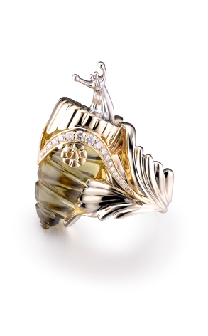 Кольцо  Hand Made Snail Diamonds Limon Citrine Ring (31611)
