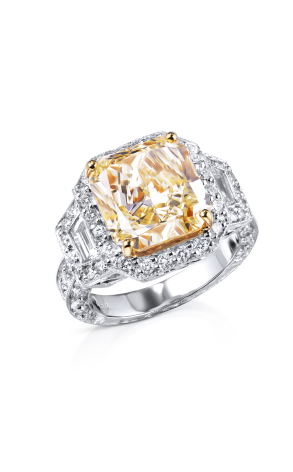 Кольцо  с бриллиантом 7,00 ct Fancy Light Yellow/VS1 МГУ (32065)