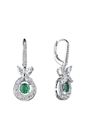 Серьги GRAFF Emerald and Diamond Circular Motif Earrings GE (32094)