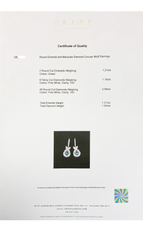 Серьги GRAFF Emerald and Diamond Circular Motif Earrings GE (32094) №2