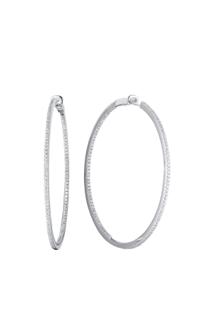 Серьги Crivelli Kongo Hoop White Gold Diamonds Earrings (32639)