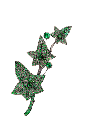 Брошь Boucheron Lierre De Paris Emerald Hair Clip Brooch (32734)