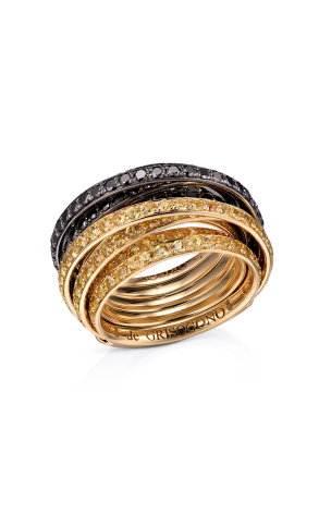 Кольцо De grisogono Allegra Black Diamonds Yellow Sapphires Ring 54002/25 (33729)