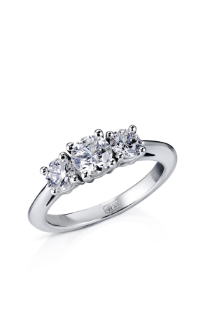 Кольцо Tiffany & Co Three Stone Engagement Ring in Platinum (33548)