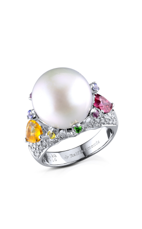 Кольцо RalfDiamonds White Gold 13.5 mm Pearl Diamonds Ring (33941)