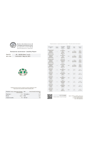 Кольцо RalfDiamonds Emerald and Diamonds White Gold Ring (34384) №6