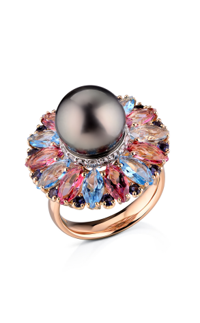 Кольцо Oro Trend Multigemstone Pearl Rose Gold Ring (34704)