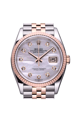 Часы Rolex Datejust 36 mm Steel & Rose Gold Diamonds Index Pearl Dial 126231 (34432) №2
