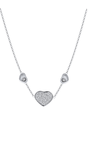 Колье Chopard Happy Hearts White Gold and Diamonds Necklace 81A082-1009 (34711)