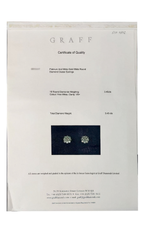 Пусеты GRAFF Platinum & White Gold White Round Diamond Cluster Earrings GE (34988) №2