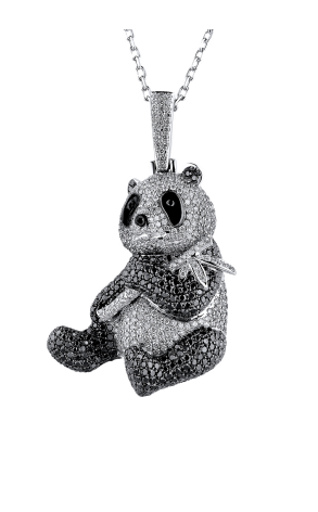 Подвеска  Panda with Bamboo White Gold Diamonds Pendant (34780)