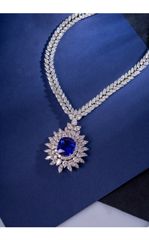 Колье Damas Jewellery Natural Tanzanite 19.21 ct & Diamonds 64.23 ct White Gold Necklace (28010) №4
