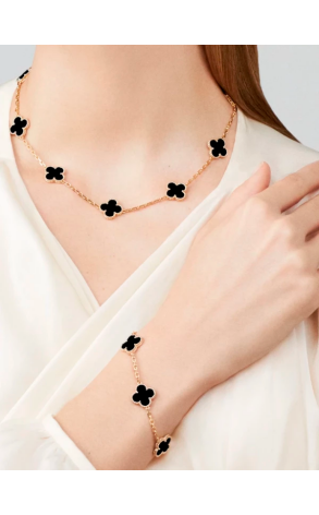 Браслет Van Cleef & Arpels Vintage Alhambra 5 Motifs Yellow Gold Onyx VCARA41300 (41480) №2