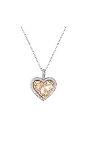Подвеска  White & Yellow Gold & Diamonds Heart (43304)