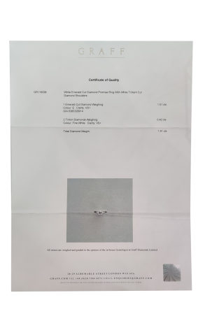 Кольцо GRAFF 1,51 ct E/VS1 Emerald Cut Platinum GR (42220) №3