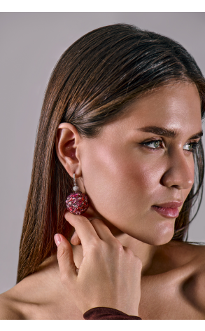 Серьги Jacob & Co Ball Drop Earrings Pink Tourmaline (42137) №3
