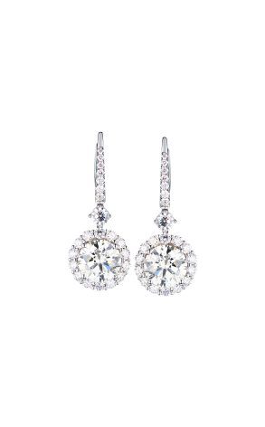 Серьги GIA 3,51 ct M/VS2 - 3,61 ct M/VS2 Round Cut Diamonds & White Gold (41178)