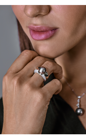 Кольцо Damiani Black Pearl 10 mm & White Gold (41743) №2