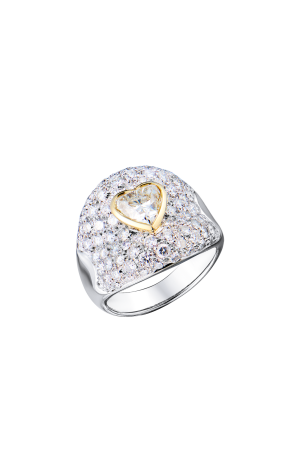 Кольцо  1,07 ct L/SI1 Heart Cut Diamond & White Gold (43832)