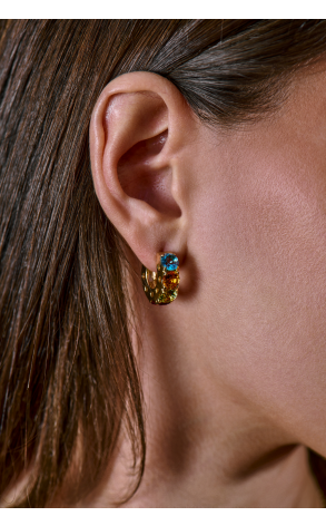 Серьги  Multigemstone & Yellow Gold (41686) №3