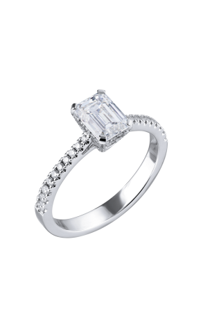 Кольцо GIA Emerald Cut 1,00 ct H/VVS1 White Gold (37458)