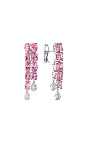 Серьги Legnazzi Fantasy Pink Tourmaline & Diamond & White Gold (40180)
