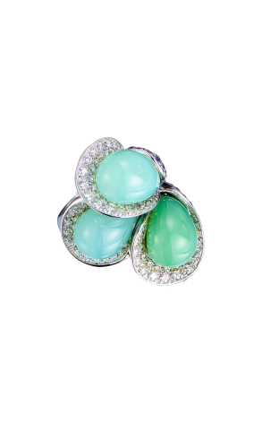 Кольцо  Chalcedony & Diamonds & Amethyst in White Gold (42669) №2