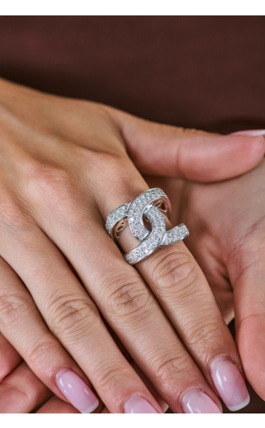 Кольцо  в стиле Chanel 1,55 ct F/VS1 Round Diamonds & White Gold (40174) №3