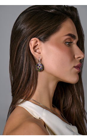Серьги  Multigemstone White Gold (43306) №2