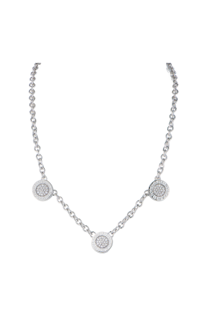 Колье Bvlgari Bulgari Reversible White Gold & Diamond & Onyx 3 Circle 329437 (43266)