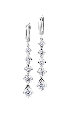 Серьги ЭПЛ Якутские Бриллианты 3,87 сt D/VS1 GIA Round Diamonds (37146)