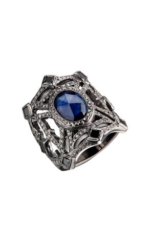 Кольцо Loree Rodkin Medieval White Gold & Blue Sapphire & Diamond (40996)