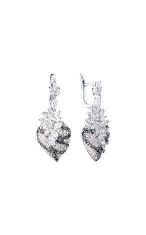 Серьги  4,15 ct Round & Marquise Diamonds & 0.75 Black Diamonds & White Gold (42029)