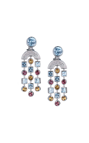 Серьги RalfDiamonds Topaz & Citrines & Tourmalines & Diamonds & White Gold RDE (38335)
