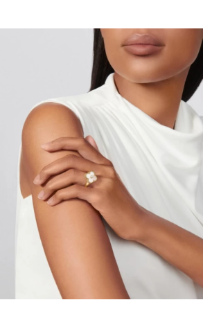 Кольцо Van Cleef & Arpels Vintage Alhambra Yellow Gold & Diamond & Mother-of-pearl VCARA41153 (41353) №2